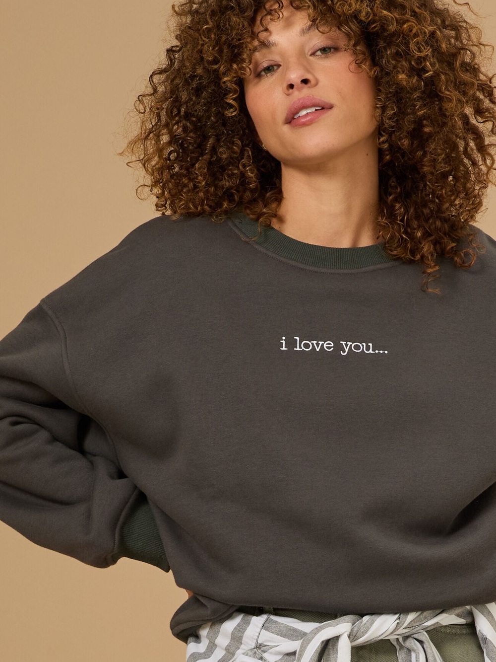 Taylor Swift 'I Love You' Altar’d state Dark Gray Women's Sweatshirt Sz S